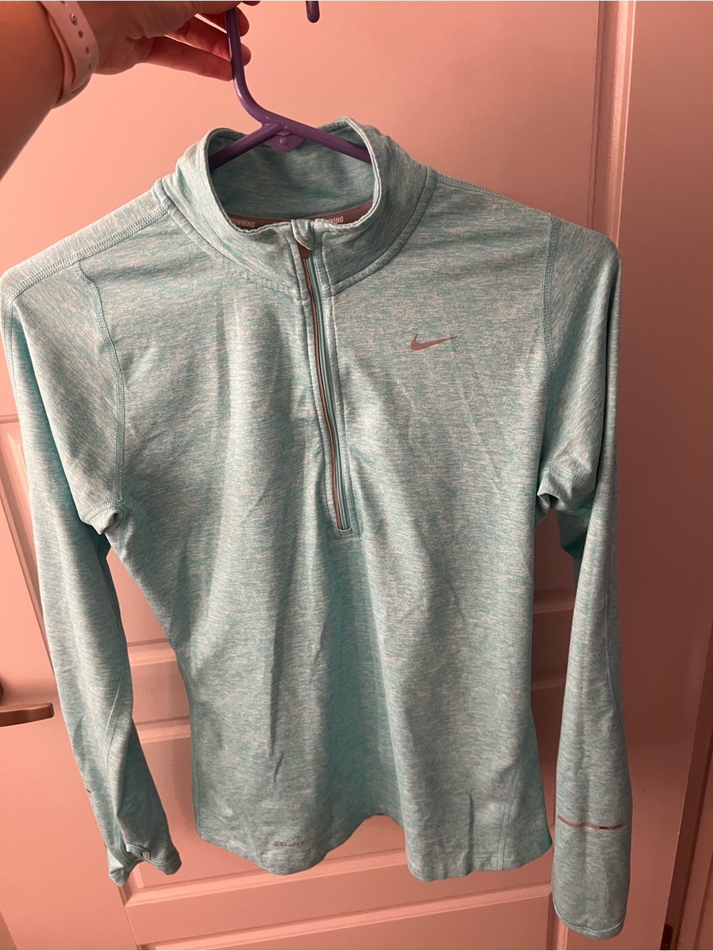 Nike Teal Heather Quarter-Zip Pullover